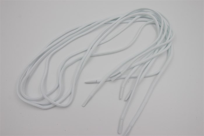 Шнурки круглые полиэфир 4 мм белый, длина 130 см - фото 47862