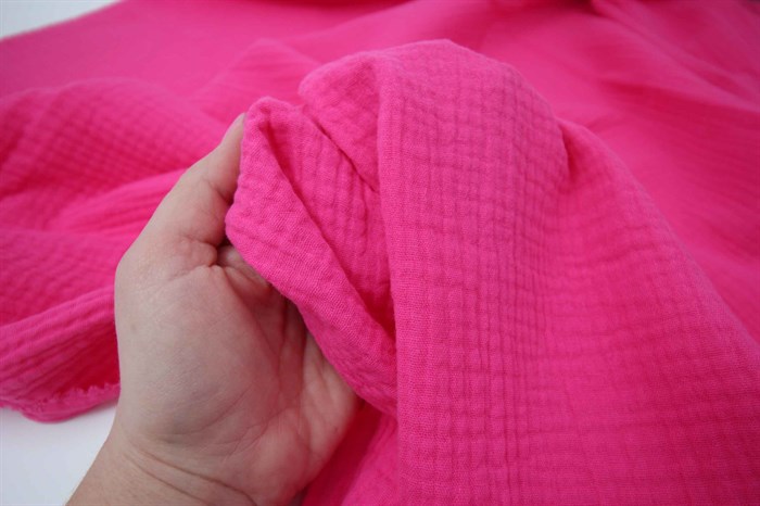 Муслин 2-слойный Розовый неон - фото 48996