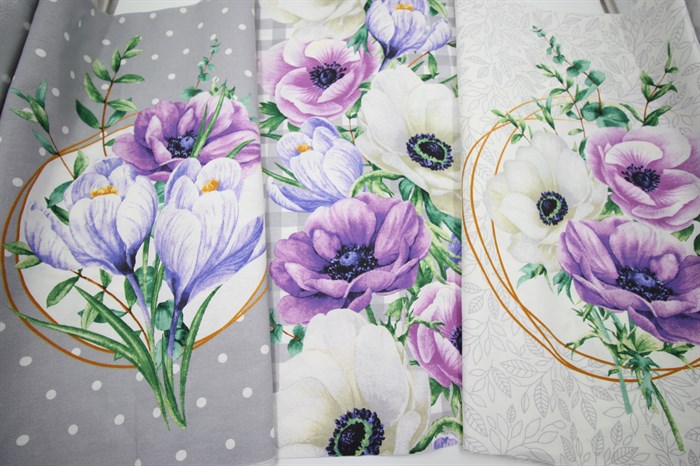 Рогожка купон Акварельные цветы - фото 50426