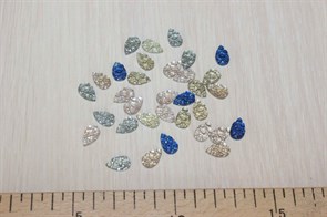 Стразы пришивные Капля ребристая 10*14 в ассортименте