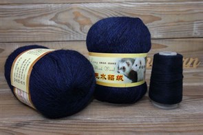 Пряжа Пух норки цвет 069 (темно синий) Китай