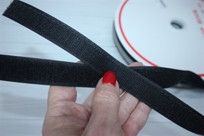 Лента липучка пришивная шир.20мм черный (пара)