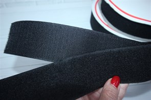 Лента липучка пришивная шир.50мм черный (пара)