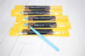 Крючки для вязания Maxwell Gold односторонние с золотой головкой 1,0 мм, никель/синий