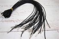 Шнурок кожаный плетеный черный 125 см - фото 43199